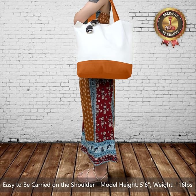 TOPDesign 1-Pack Super Strong Large 12oz Cotton Canvas Tote Bag, Reusable - Image 2