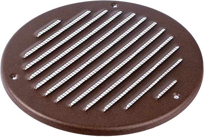 Round Ventilation Grille / 6'' Inch Inside Measurement/Black Metal Air Vent - Image 4