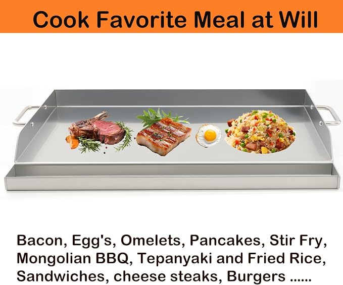 Universal Stainless Steel Griddle Flat Top Plate Grill-Top Griddle Pan - Image 6