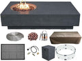Elementi | Bundle Metropolis Gas Fire Pit Cast Concrete 56" Rectangular Fire by AMSFireplaceInc