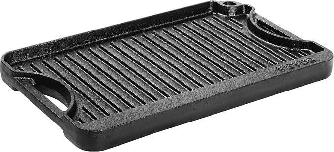 VEVOR Reversible Grill/Griddle, 14x8.5 inch Pre-Seasoned Cast Iron Griddle - Image 4
