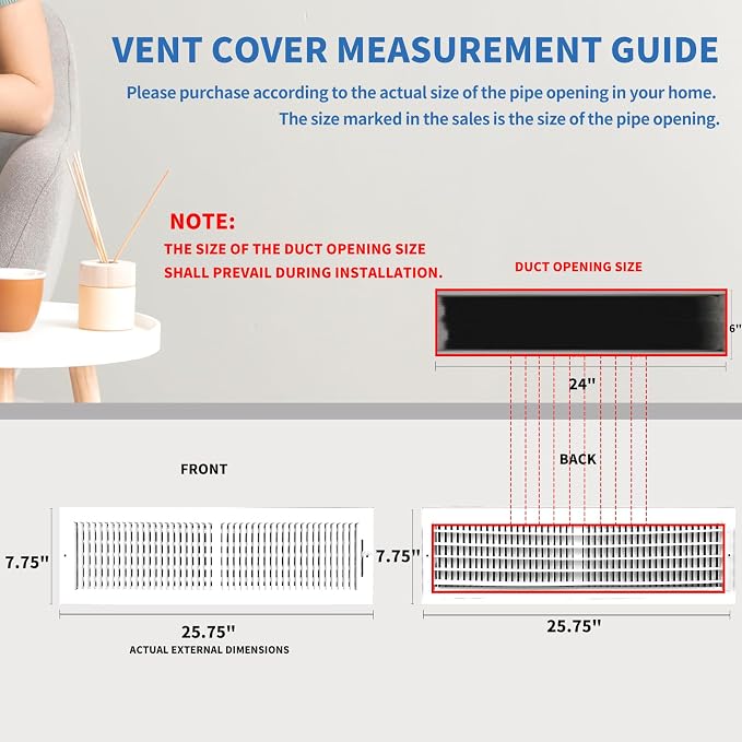 24x6 Vent Register, Vent Covers - Image 6