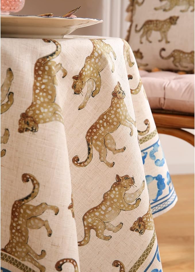patdrea Designer Vintage Linen Long Table Cloth - Image 9