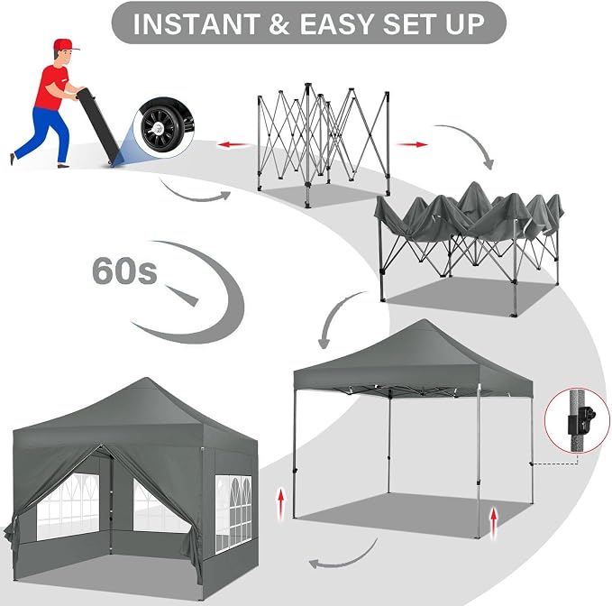 COBIZI 10x10 Pop up Canopy Tent - Image 5
