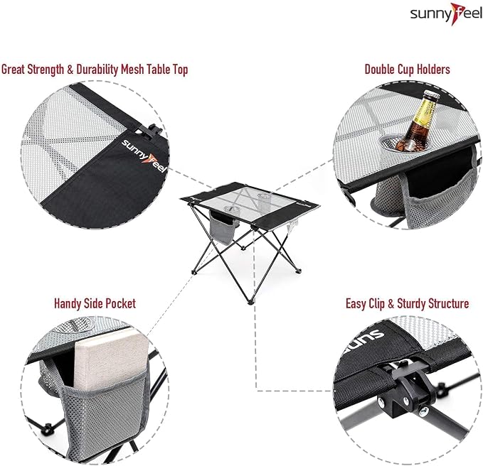 SUNNYFEEL Outdoor Folding Table | Lightweight Mesh Compact Camping Table - Image 6