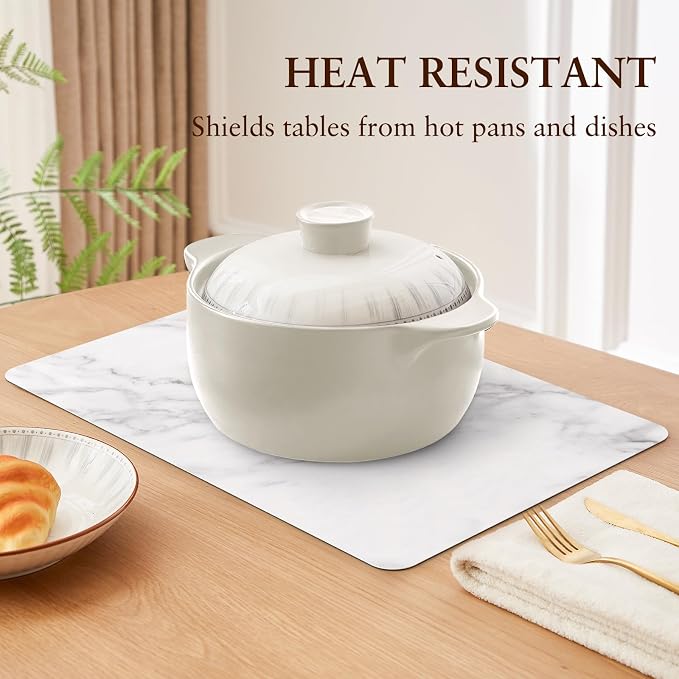 QIYI Placemats Set of 6, 12x18 Inch Faux Leather Place Mats - Image 5