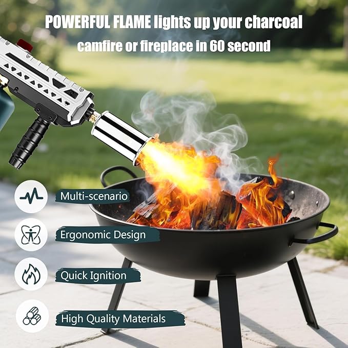 Propane Torch Gun, Powerful Cooking Grill Torch Gun, Adjustable Flamethrower - Image 2