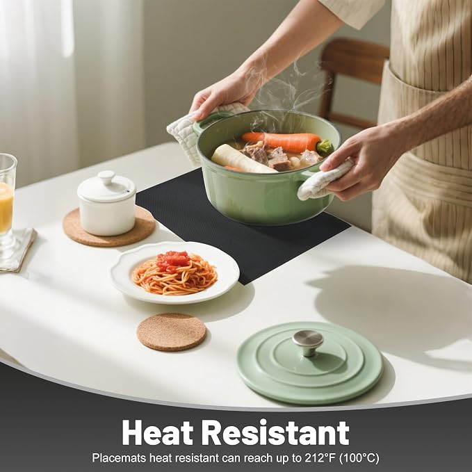 Placemats Set of 8，Non-Slip PVC Weave Table Mats Easy to Clean，Heat Resistant - Image 4