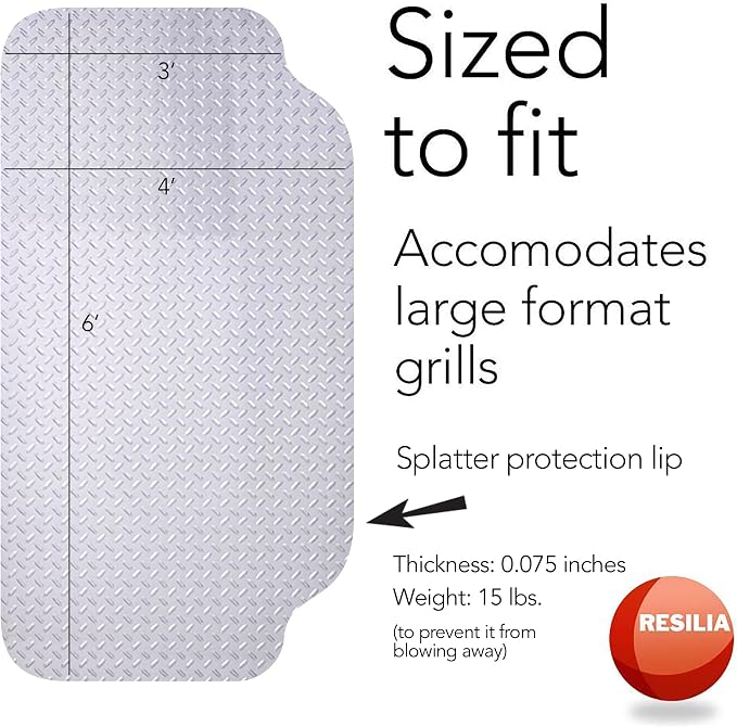 RESILIA Large Under Grill Mat – Heavy Duty, Reusable Outdoor Floor Protector - Image 4