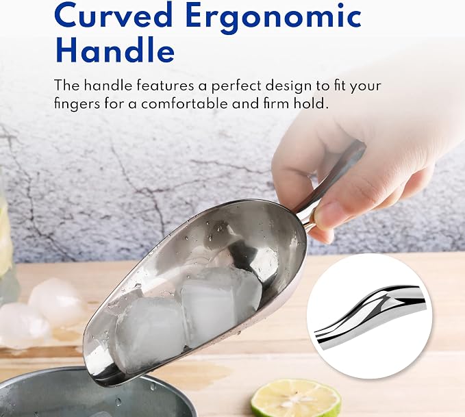 New Star Foodservice 1028539 Stainless Steel Bar Ice Flour Utility Scoop - Image 7