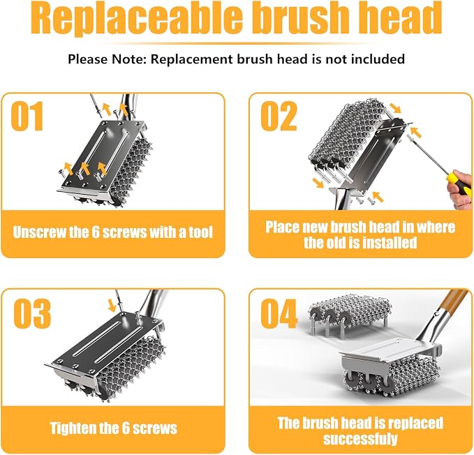 Replacement Brush Head for Bristle Free Grill Brush Compatible - Image 2