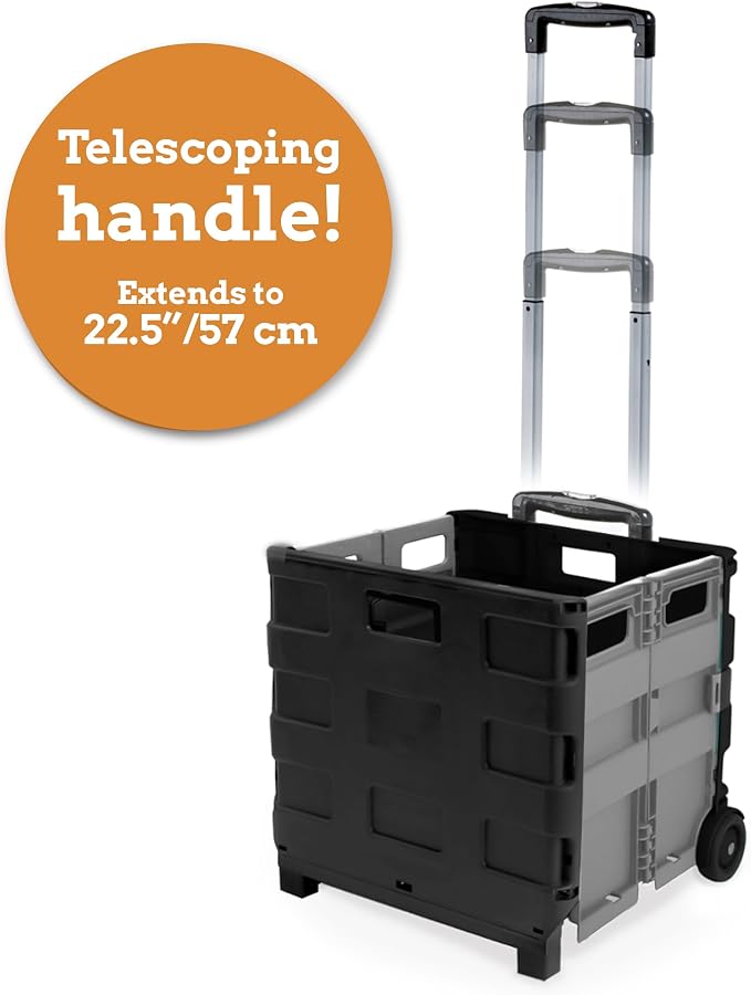 Inspired Living Ultra-Slim Rolling Collapsible Storage Pack-N-Roll Utility-carts - Image 4
