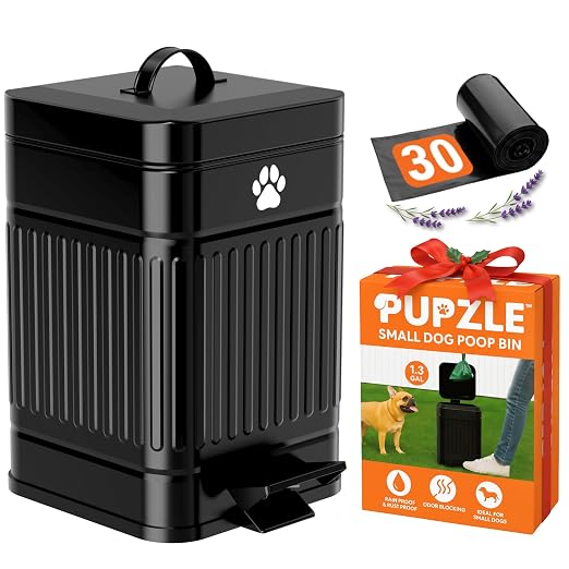 Pupzle Small Dog Poop Trash Can Outside, 1.3 Gal Metal Dog Waste Trash Can by Pupzle