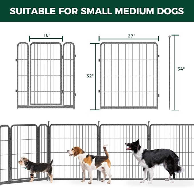 FXW Garden Fence Outdoor for The Yard – 32in x 72.9ft Heavy Duty Metal Animal - Image 2