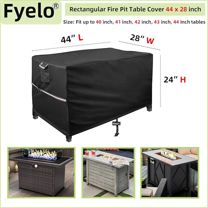 44 x 28 Inch Rectangular Fire Pit Cover - Image 2