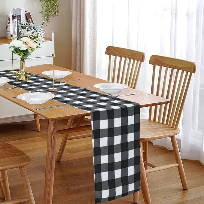 Fabric Checkered Table Runner 6 Pack Waterproof Gingham Table Runner 14W x 108L - Image 6