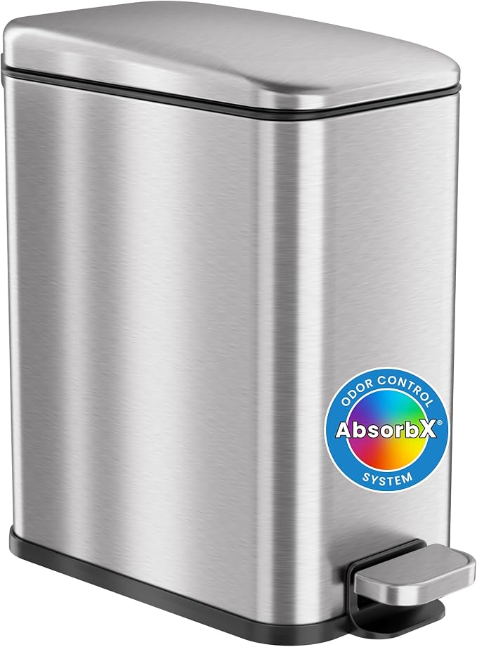 iTouchless 5 Liter / 1.32 Gallon SoftStep Bathroom Trash Can by iTouchless