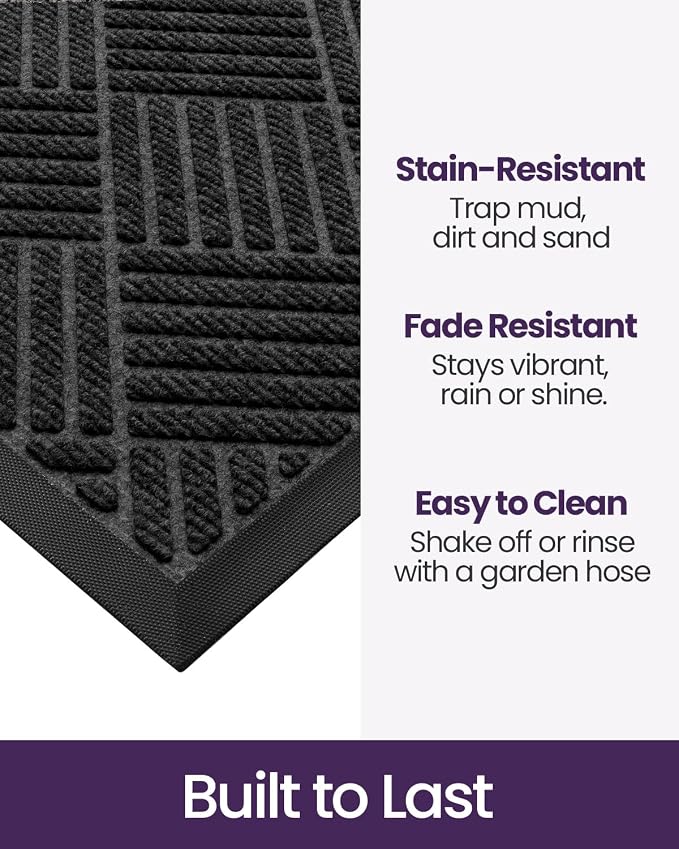 DEXI Front Door Mat Outside Entrance, 4x6 ft Rubber Entry Doormat Heavy Duty - Image 3