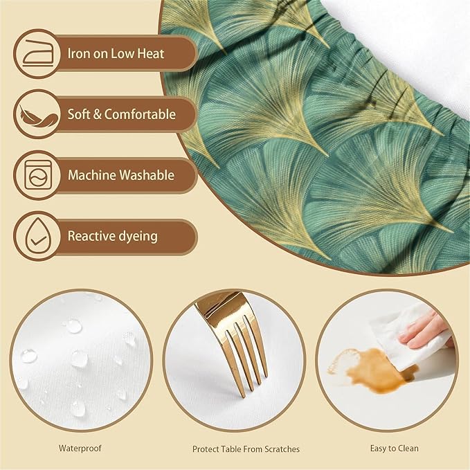 Rectangle Table Cloth Cover Waterproof Elastic Fitted Polyester Fitted - Image 3