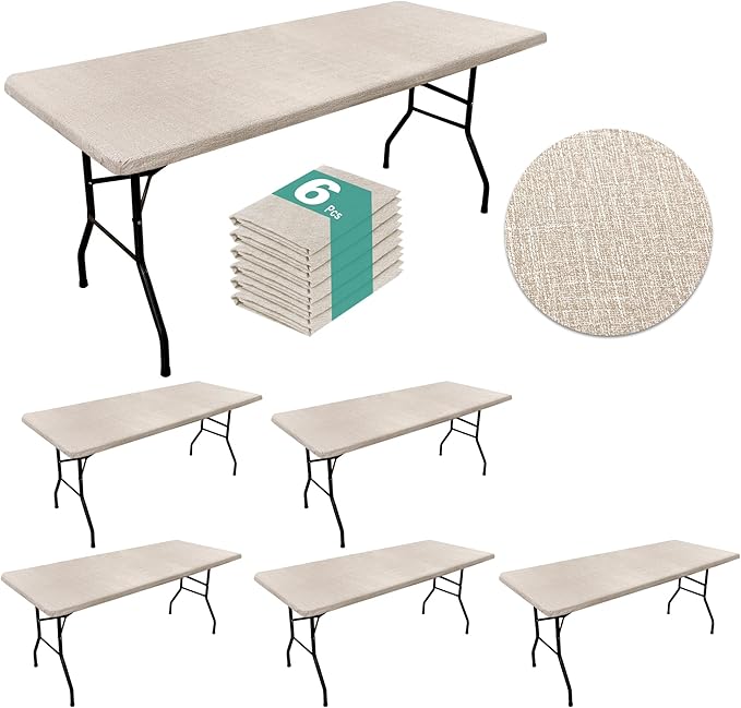 LUSHVIDA 6 Packs Vinyl Tablecloths by LUSHVIDA