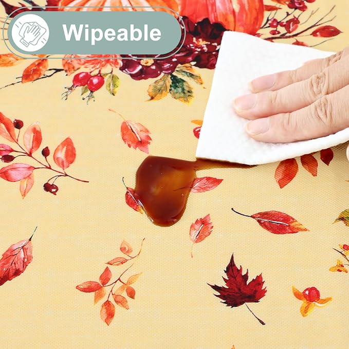 misaya Rectangle Waterproof Vinyl Table Cloth, Wipeable Tablecloth - Image 5