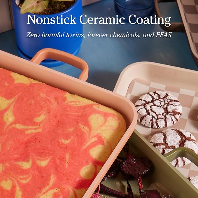 Griddle Sheet Pan with Nonstick Ceramic Coating, Spice Color