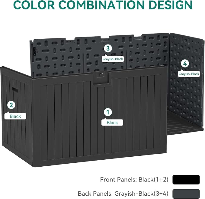 YITAHOME 200 Gallon Extra Large Deck Box, Double-Wall Resin Outdoor Storage Box - Image 2