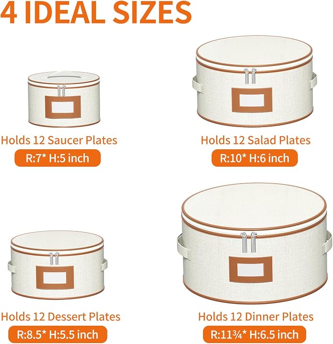 Aokeyee 4 Pcak China Storage Containers, Hard Shell Plates Storage Box - Image 2