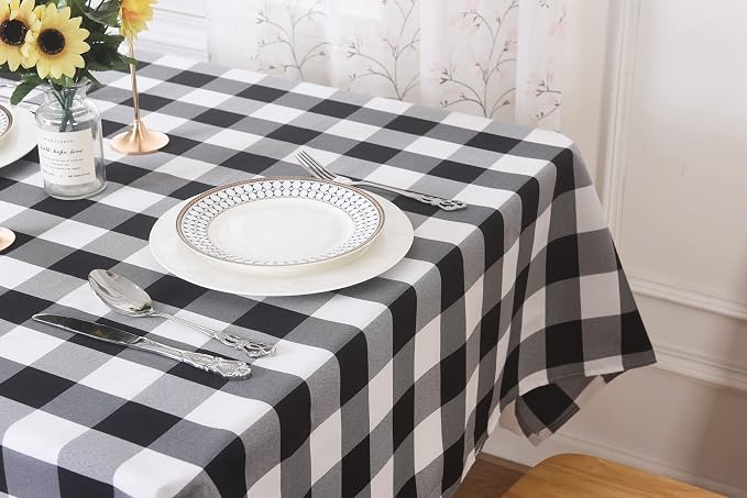 Cupuamon 2 Pack Waterproof Polyester Fabic Rectangle Checkered Tablecloth，60x84 - Image 8