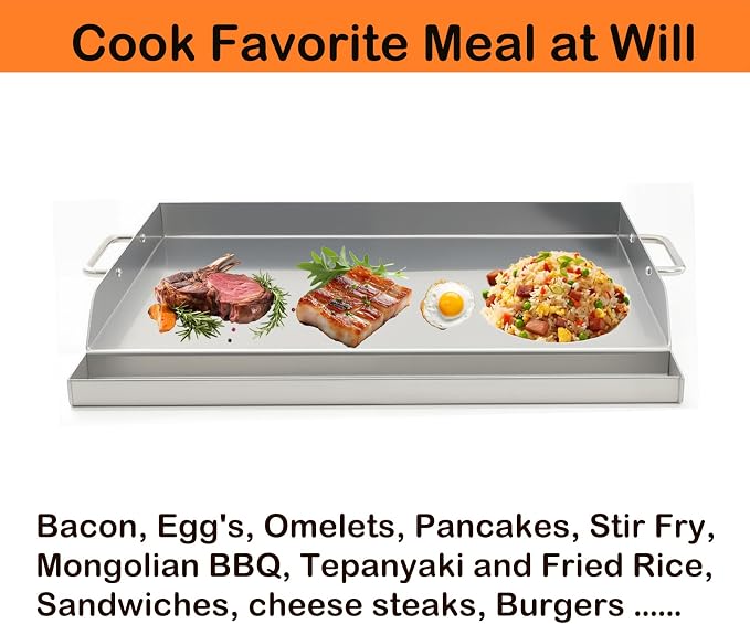 Universal Stainless Steel Griddle Flat Top Plate Grill-Top Griddle Pan - Image 6