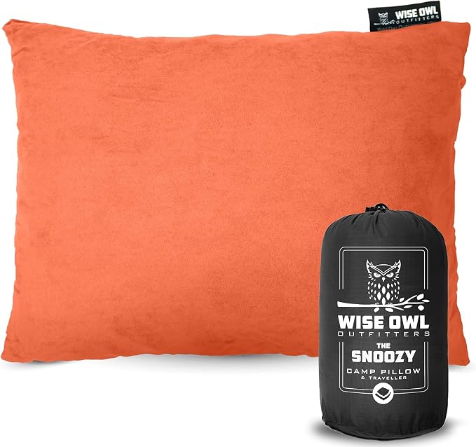Wise Owl Outfitters Camping Pillow – Memory Foam Travel Pillow by WiseOwlOutfitters