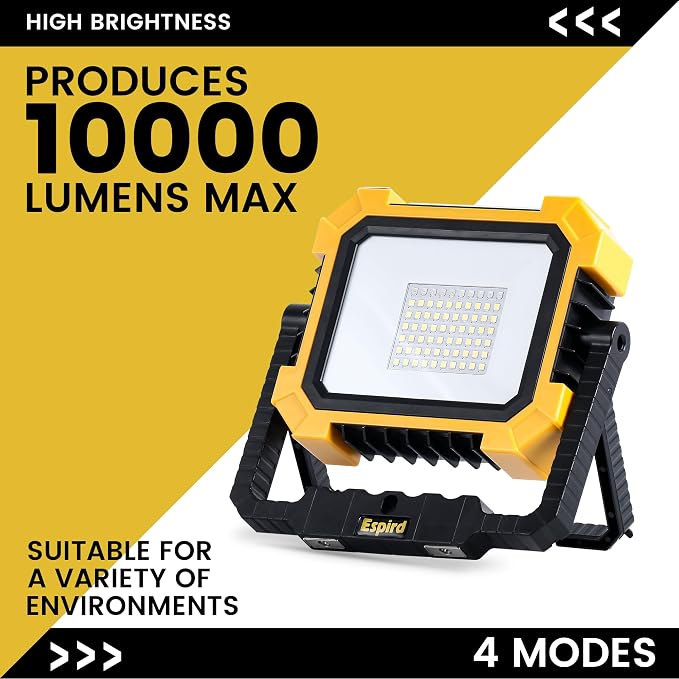 Portable LED Work Solar Light, 12000mAh 10000LM Magnetic Worklight - Image 4