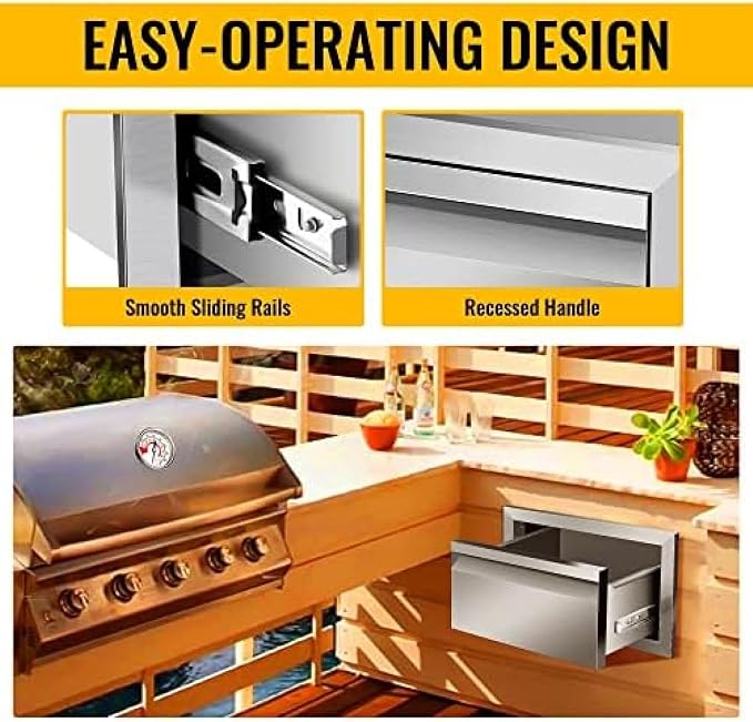 Outdoor Kitchen Drawers, Box Frame Style Flush Mount BBQ Drawer w/Stainless - Image 5