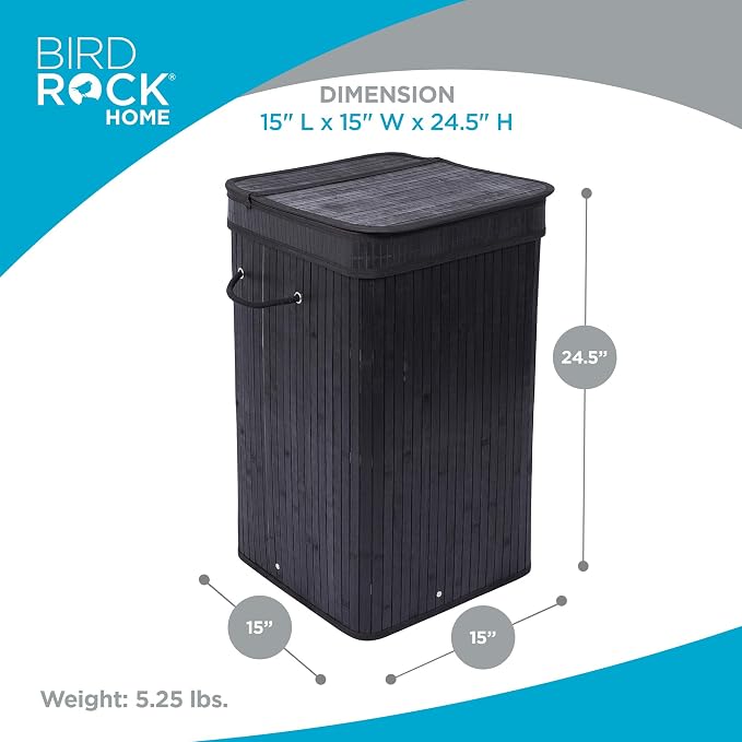 BIRDROCK HOME Square Laundry Hamper - Image 2