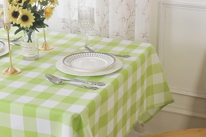 Cupuamon 2 Pack Waterproof Polyester Fabic Rectangle Checkered Tablecloth，60x84 - Image 8