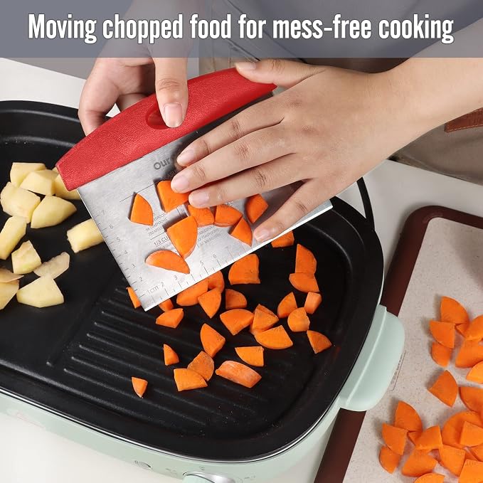 Ourokhome Dough Pastry Bench Cutter Scraper, Stainless Steel Pizza Cutter - Image 5