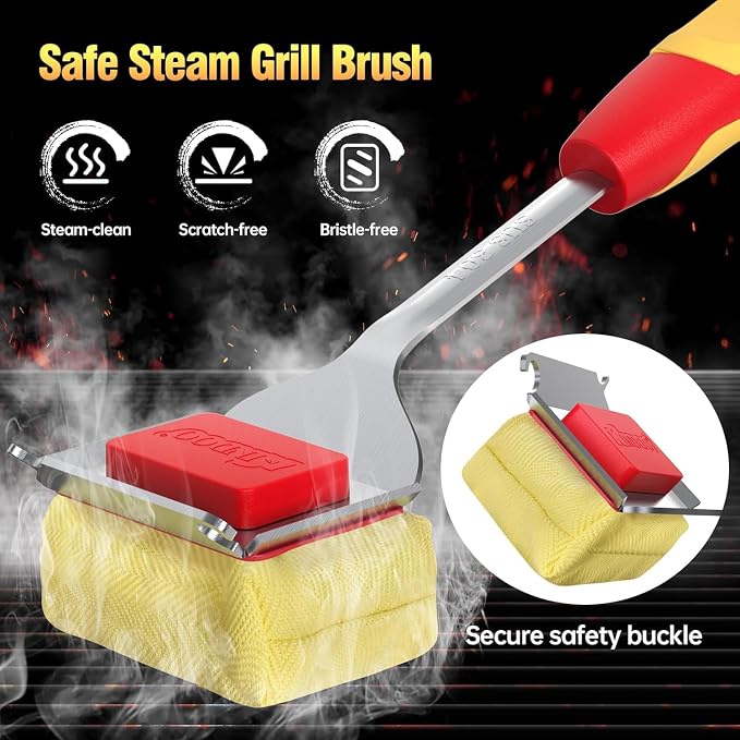 Grill Brush Bristle Free for Outdoor Grill, Steam Grill Cleaning Brush - Image 2