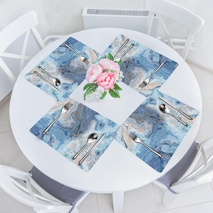 Marble Faux Leather Placemats Set of 4 - Image 7