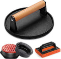 Smash Burger Press kit, Heavy-Duty Cast Iron Round Grill Bacon Press by GrillianceBBQSET