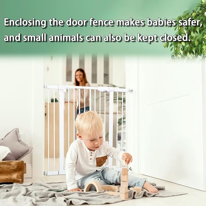 Metal Baby Gate Dog Gate 85.6''-105.2'' Auto Close Extra Wide Pet Gate - Image 6