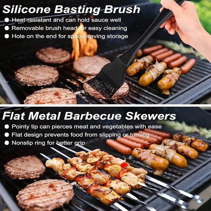 POLIGO 22PCS Heavy Duty BBQ Grill Accessories Set, Non-Slip Grill Tools - Image 6