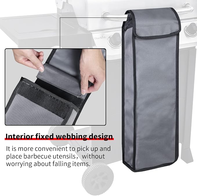 Grill Utensil Accessory Storage Bag Grey Waterproof BBQ Tool Storage Bags Grill - Image 4