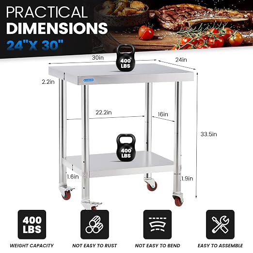 Stainless Steel Table for Prep & Work - Image 2