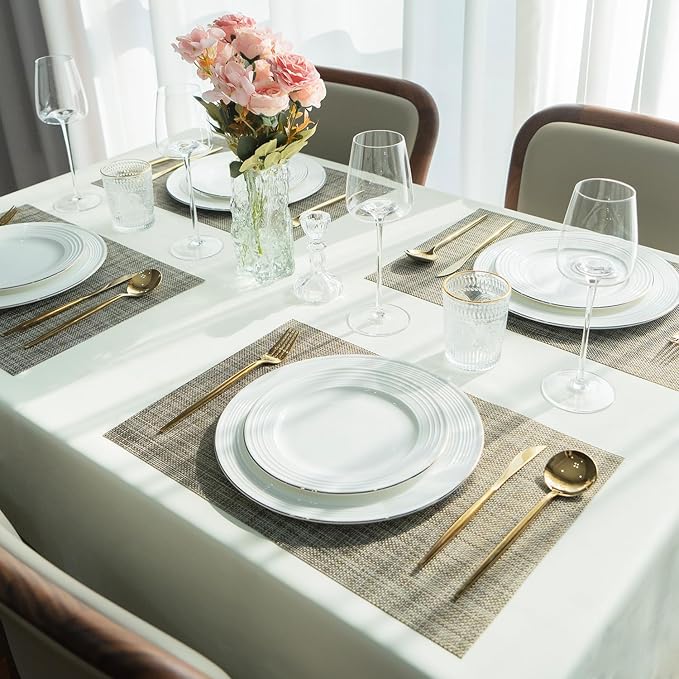 Placemats Set of 12 Vinyl/Plastic Woven Place Mats - Image 6