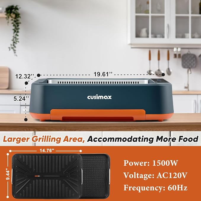 Electric Grill, CUSIMAX Smokeless Indoor Grill & Griddle, Electric Korean BBQ - Image 6