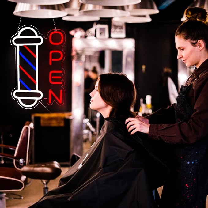 JFLLamp Barber Shop Neon Signs for Wall Decor Open Neon Lights for Bedroom Led - Image 5