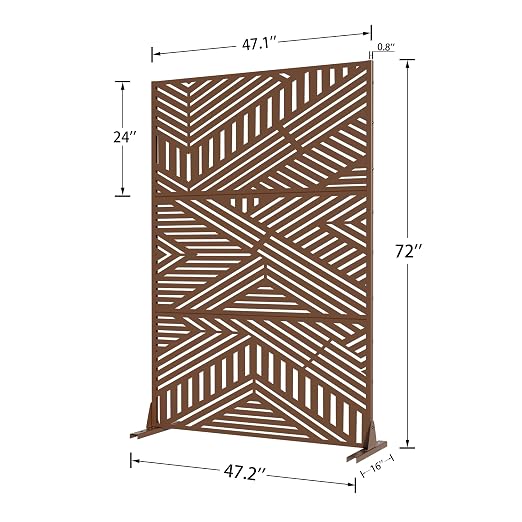Casaphoria 72" H x 47" W Metal Outdoor Privacy Screen, Freestanding Decorative - Image 7