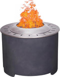 Afterglow Smokeless Fire Pit, 20.5" Round Wood Burning Stainless Steel Top & by Afterglow