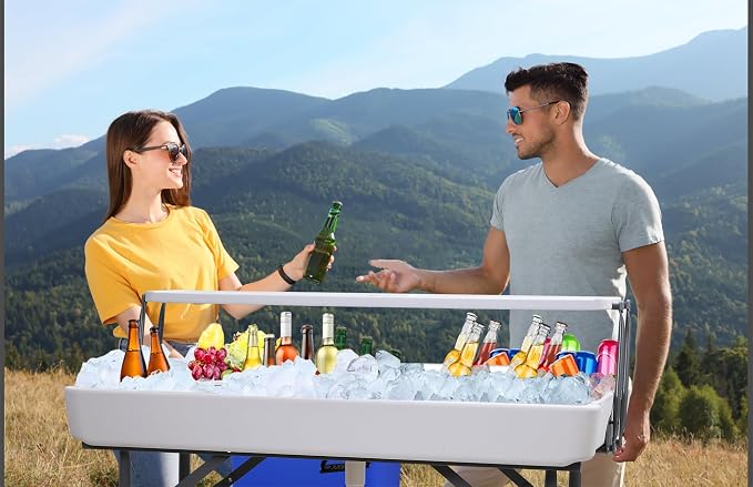 Nice C 4 ft Folding Ice Cooler Table, Party Cooler, Grazing Table, Tables - Image 2