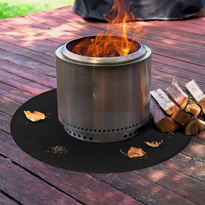 Grill Pad Floor Mat, 39-Inch Round Fiberglass for Fire Pits